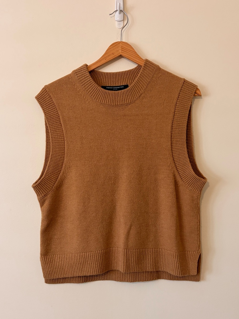 French Connection Camel Knit Tank Top L